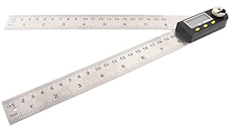 2-in-1-Winkelmesser,Digitaler Winkelsucher, digitaler Winkelmesser aus Edelstahl, 7 Zoll/200 mm, für Holzbearbeitung/Schreiner/BAU/Heimwerkerwerkzeuge (Batterie enthalten), Winkelmesser Winkellin