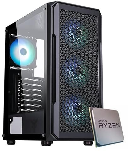 Gaming PC Assemblato Ryzen 3 4100 - Radeon RX 6500XT - M.2 512GB nvme - Ram 16GB DDR4 3200Mhz - B450 - ARGB - Windows 11