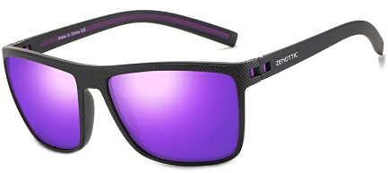 ZENOTTIC Occhiali da sole polarizzati uomo leggero TR90 montatura UV400 protezione occhiali da sole quadrati