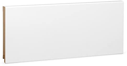 KGM Sockelleiste Modern – Weiß folierte MDF Fußbodenleiste – Maße: 2400 x 16 x 120 mm – 1 Stück