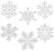 MIAHART 30,5 cm große Silberne Schneeflocken-Ornamente, 6 Stück, große Kunststoff-Glitzer-Schneeflocken-Ornamente für Weihnachtsbaum, Winter, drinnen, draußen, Fenster