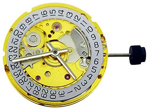 TECKEEN Retro Clone Automatik 25 Juwelen Uhrwerk für ETA 2824 2824-2 Ersatzteil für Mechnical 2824 2824-2, gold