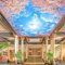 Einfache 3D-Tapete mit blauem Himmel und weißen Wolken, Kirschblüte, Taube, Hotellobby, Himmel, Blume, dekorat TV Wandbild Tapete Wanddekoration fototapete 3d Vlies wandbild Schlafzimmer-430cm×300cm