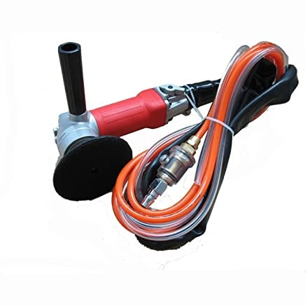 ICOSAR Fliesen-Stoß-Nivellierer, 10,2 cm, Luft-Nassstein-Poliermaschine 5500 U/min, mit hinterem Auspuff, luftbetriebener Stein-Polierer (Farbe: 5,8-11, Größe: Rosso)