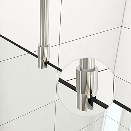 Heilmetz stabilisateur mural pour cabines de douche Stabilisateur pour verre - Convient au verre de 6-10mm - Barre de fixation ronde de 50cm en acier inoxydable, fixée au plafond (1 pièce)