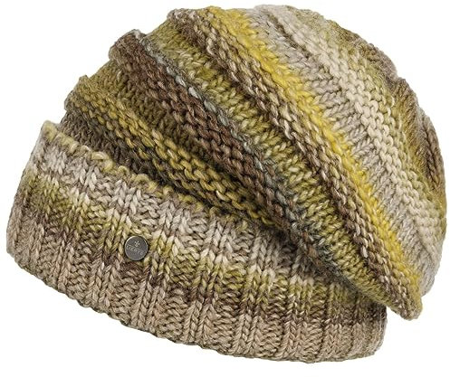 LIERYS Bernardo Oversize Umschlagmütze Winter-Beanie Fleece Schurwollgemisch Unisex Made in Germany Herbst Winter Oliv One Size