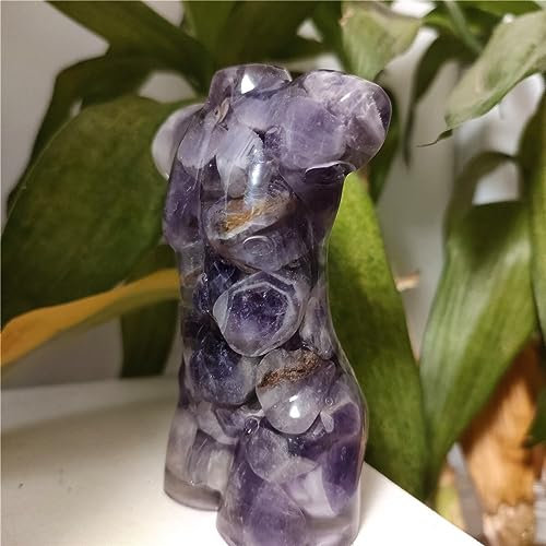 AtkitS Natürliche Traum Amethyst Göttin Körper Statue Kristall Kies Frau Torso Skulptur Harz Kleber Hexerei Reiki Schmuck Dekorieren