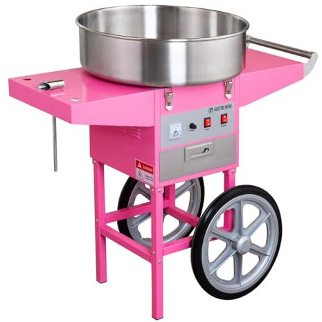 GastroHero Zuckerwattemaschine mit Wagen I Profi Zuckerwatte Maschine für Gastronomie I Cotton Candy Machine I Zuckerwatte Jahrmärkte Weihnachtsmärkte