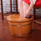 Bañera de madera para pies con cubierta, cubo de masaje relajante para pies para cuidado de mediana edad y ancianos, bañera gruesa de pedicura, lavabo de roble para uso doméstico