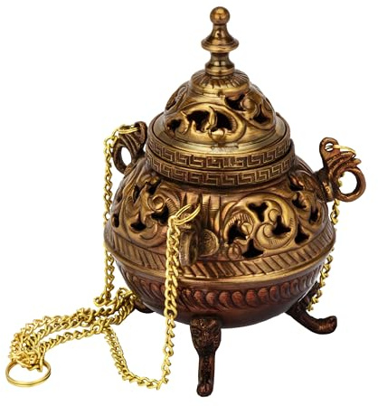 NKlaus Weihrauchschwenker katholischer weihrauchschwenker, antik, 1 Stück | Kupferfarben; 14x10cm; Gewicht: 260g; Kettenlänge: 25cm