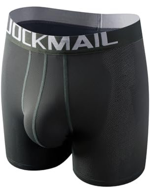 JOCKMAIL Mens Boxer Shorts Modal Soft Mens Underwear Micro Separate Pouches Dual Pouch Trunks with Fly Therapy Health Care Trunks Boxer Briefs (UK, Alpha, M, Regular, Regular, 468armygreen)