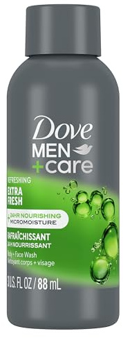 Dove Men+Care Refreshing Extra Fresh with 24-Hour Nourishing Micromoisture Technology Body Wash for Men 3 oz