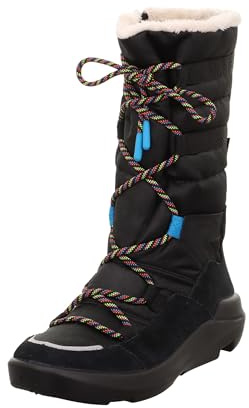 Superfit Mädchen Twilight Warm Gefütterte Gore-tex Schneestiefel, Schwarz Türkis 0000, 35 EU Weit