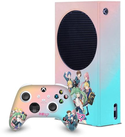 Head Case Designs Offizielle Hatsune Miku Mittelschule Grafiken Spielekonsolen Wickeln Und Gamecontroller-Häute Im Paket kompatibel mit Xbox Series S