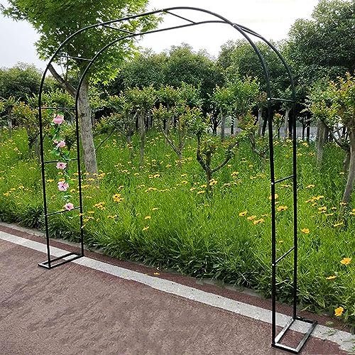 GueTTO Rosenbogen Verzinkt Rost Rankhilfe Torbogen Rosen Gartenbogen Freistehend Hochzeit Rankbogen Metall Stabil Für Pergola Terrasse Hinterhof Breite 120 140180 240 300cm,Schwarz,W140*H230cm