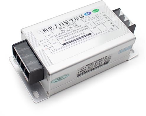 LeTkingok Trasformatore Elettronico Servo Intelligente Trifase da 380V a 220V 2kw-15kw (15KW)