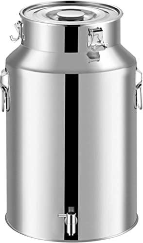 Milchkanister, Milchkanister, Edelstahl, zur Aufbewahrung und zum Transport von flüssigem Kaffee, Bohnen, Tee, Silber, 14 l - 88 l Fassungsvermögen, Ölfass Weineimer Flasche