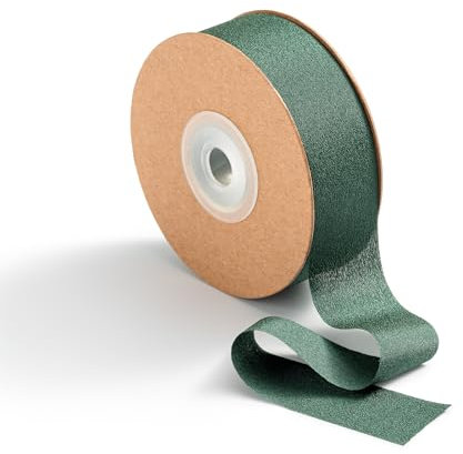 MORSUNBELA Schleifenband Grün,Geschenkband Breit,Chiffonband Dunkelgrün, Dekoband waldgrün Band Seidenband,25 mm x 23 m