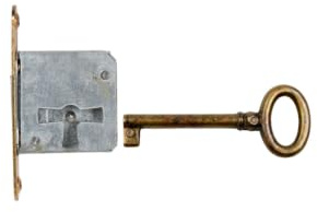 Holzando Möbelschloss Einsteckschloss mit Schlüssel Rechts - Dornmaß 20mm - Halmlänge 45mm