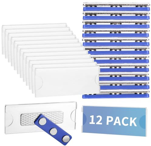 Namensschilder für Kleidung, 12 Stück Namensschilder Magnet, Name Plate Magnet für kleidung Ausweishalter, Namensschild-Magnet für Kleidungs-ID-Halter, Namensschild mit 3-Punkt-Selbstklebemagneten