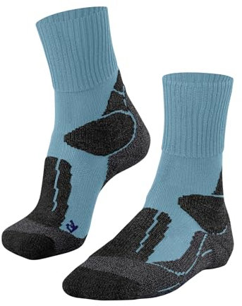 FALKE Women's TK1 Adventure Cool W So Lyocell Functional Yarn Thick Anti-Blister 1 Pair Hiking Socks, Blue Turquoise 6206, 5.5-6.5