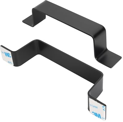 Milti 2 Stück Möbelgriffe selbstklebend aus gebürstetem Edelstahl Schwarz | Design Schrankgriffe ohne bohren für Türen, Schubladen und Kommoden, Hochwertiger 3M Kleber