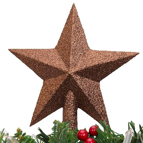 Christmas Concepts® 200mm (8) Glitter Tree Top Star Decoration – Christmas Tree Topper (Chocolate)