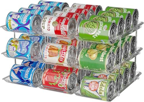 STORICANS Can Storage Organiser for Pantry,Adjustable Height and Width Canned Goods Organisers, Soup Can Organizer Holds Up to 36 Cans Food Dispenser Holder for Fridge,Kitchen Cabinet, 3 Tier(3 * 3)