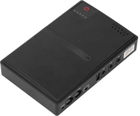 Walfront Mini Alimentation sans Interruption, Batterie de Secours Compacte UPS pour Routeur Domestique, Caméra, Sortie 36W 5V 9V 12V 2A DC, Batterie de Secours Intégrée 10400mAh (Prise UE)