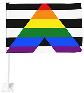 Straight Ally-Flagge, doppelseitige Autofenster-Flaggen, 30,5 cm hoch x 45,7 cm breit