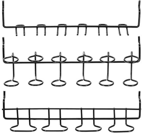 sourcing map 6pcs Pegboard Screwdriver Plier Holders Organizer Peg Board Tool Utility Hooks Accessories Shelving Display Multi-Ring Tool Racks for Shop Store Workbench, Black