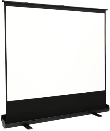 Proiettore portatile su tela per proiettori elettrici, con ritiro automatico, a pavimento, per presentazioni aziendali e home cinema, nessun montaggio necessario, 1,64 x 1,23 m