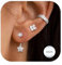 Dochais 3 Paar Ohrringe Silber 925 Set für Damen 14K Vergoldete Ohrring Ear Cuff Ohrringe Silber Hypoallergene Ohrring Ohrstecker Zirkonia Klein Cartilage Knorpel Helix Conch Tragus Piercing Stil C