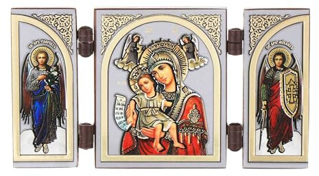 NKlaus Triptychon, aus Holz, christlich, Reisealtar, Gottesmutter, 1 Stück
