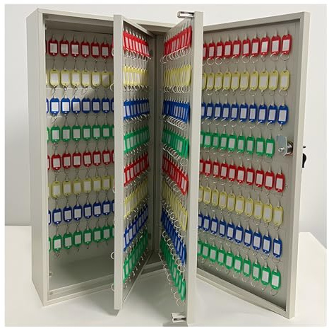 Schlüsselschrank aus Stahl mit Haken und Etikett, große Kapazität, Hotel-Schlüssel-Aufbewahrungsboxen, 300/400/500/600, Sicherheits-Schlüsselschrank, für Zuhause, Hotels, Immobilien und Unternehmen