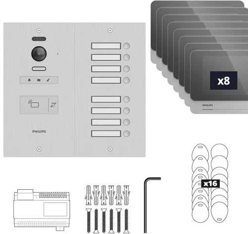 Philips - Gruppen-Türsprechanlage für 8 Wohnungen/Büros – Vigik kompatibel – Philips WelcomeHive 2