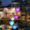 Solar-Windspiel, Licht mit farbwechselndem Licht, wasserdichte Outdoor-Dekoration für Gärten, Terrassen und gemütliche Sommernächte (Herz)