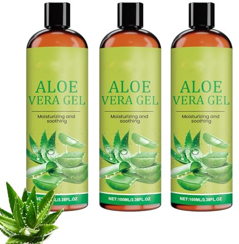 Aloe Vera Gel,Aloe Vera Gel für Gesicht,Haare und Körper,Feuchtigkeitsspendend,Beruhigende und Pflegende,Feuchtigkeitscreme,After Sun Pflege,Ideal für Trockene,Beanspruchte Haut & Sonnenbrand (3)