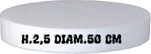Runde Styropor-Kuchenunterlage, 50 cm Durchmesser x 2,5 cm Höhe, weiß