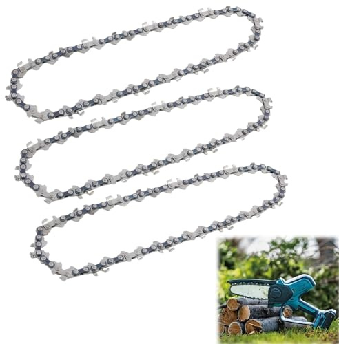leruiyezs 3 Pc Chaînes Tronconneuse Mini 6 Pouces(15CM),Chaînes De Tronçonneuse Haute Résistance,1/4LP(6.35mm),Jauge 1,1mm(0.043),36 maillons D'entraînement,pour Tronçonneuses Électriques Sans Fil