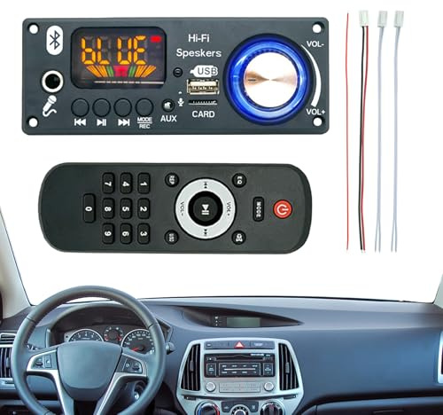 Opdestn Audio Verstärker Platine,MP3-modul - 2x80W MP3-Chip mit FM Radio Display für Autoradio Kraftfahrzeuge
