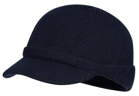 CLAPE Beanie Mütze mit Schirm Winter Strickmütze Herren Damen Elastisch | Warme,Weich,Leicht,Short Brim,Unisex Wintermütze für Alltag,Freizeit,Reisen,Ski