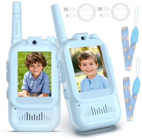 Walkie Talkie Kinder mit Video, Walky Talky Aufladbar mit Kamera | Lustiges Spielzeug Geschenk ab 3 4 5 6 7 8 Jahren Junge, Outdoor Spiele für Jungen Funkgerät Große Reichweite Kinderspielzeug