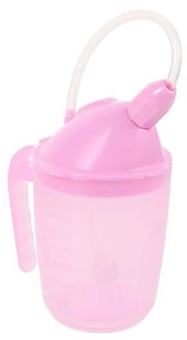 Operitacx Gobelet Anti-fuite pour Personnes Âgées et Handicapées Paille Incassable, Capacité 350 Ml, Léger en Pp, pour Convalescents et Soins à Domicile