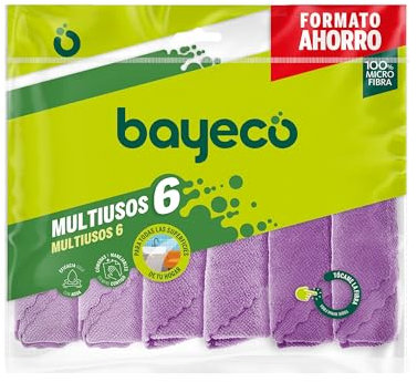 Bayeco, Pack De Bayetas 6 Multiusos 220 Ml, Mix, 30x30cm,