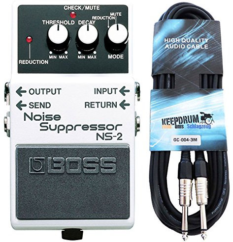 Boss NS-2 Noise Suppressor + keepdrum Gitarren-Kabel 3m