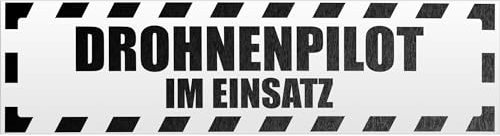 Kiwistar Magnetschild Drohnenpilot Einsatz gestreift - 30cm Schwarz - reflektierend - magnetisch für Auto PKW Kfz - wiederverwendbares Hinweisschild aus Magnetfolie - für Fahrzeug, Truck