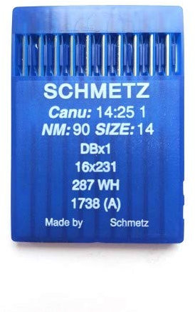 10 Nadeln für Nähmaschine Industrial DBx1 1738(A) 16 x 231 Stärke 90/14 Kolben Rund