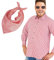 KarnevalsTeufel Herrenkostüm-Set Andreas 3-teilig Hemd mit Sonnenbrille und Dreiecktuch rot-weiß kariert Schlager Volksmusik (X-Large)