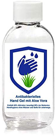 antibakterielles Hygiene Handgel mit Aloe Vera 50ml Flasche Hand Reise Desinfektion, tötet 99% Bakterien ab